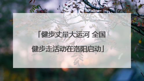 健步丈量大运河 全国健步走活动在洛阳启动