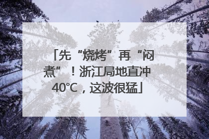 先“烧烤”再“闷煮”！浙江局地直冲40℃，这波很猛
