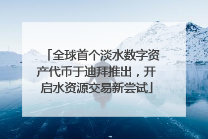全球首个淡水数字资产代币于迪拜推出，开启水资源交易新尝试
