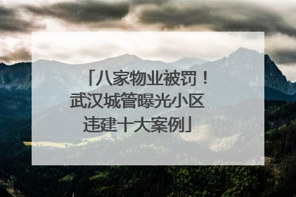 八家物业被罚！武汉城管曝光小区违建十大案例