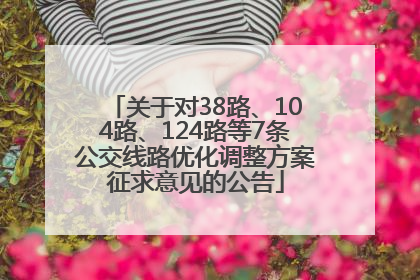 关于对38路、104路、124路等7条公交线路优化调整方案征求意见的公告