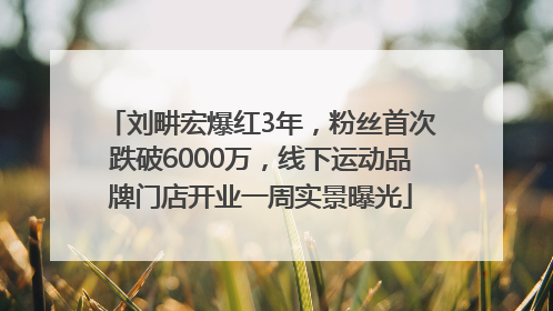 刘畊宏爆红3年，粉丝首次跌破6000万，线下运动品牌门店开业一周实景曝光