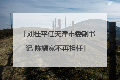刘桂平任天津市委副书记 陈辐宽不再担任