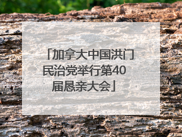加拿大中国洪门民治党举行第40届恳亲大会