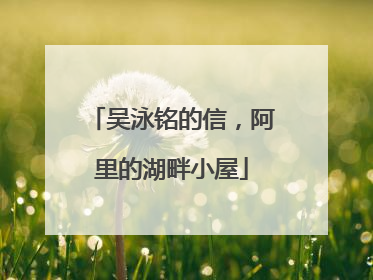 吴泳铭的信，阿里的湖畔小屋