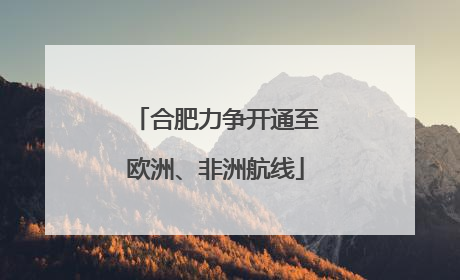 合肥力争开通至欧洲、非洲航线