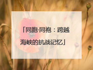 同胞·同袍：跨越海峡的抗战记忆