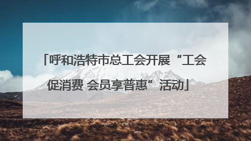 呼和浩特市总工会开展“工会促消费 会员享普惠”活动
