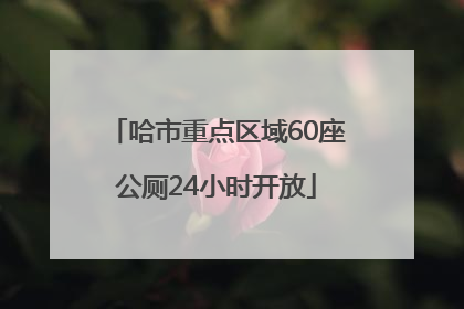 哈市重点区域60座公厕24小时开放
