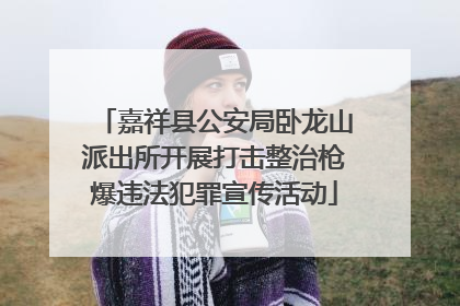 嘉祥县公安局卧龙山派出所开展打击整治枪爆违法犯罪宣传活动