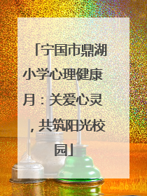 宁国市鼎湖小学心理健康月：关爱心灵，共筑阳光校园