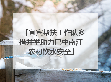 宜宾帮扶工作队多措并举助力巴中南江农村饮水安全