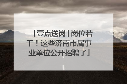 壹点送岗│岗位若干！这些济南市属事业单位公开招聘了