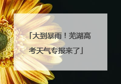 大到暴雨！芜湖高考天气专报来了