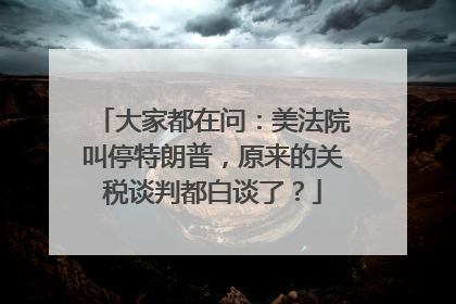 大家都在问：美法院叫停特朗普，原来的关税谈判都白谈了？