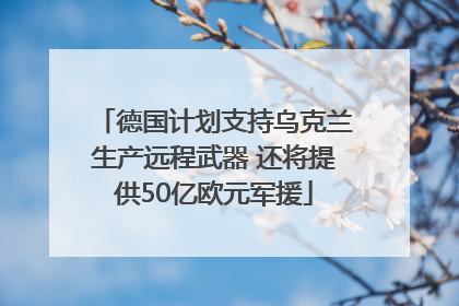 德国计划支持乌克兰生产远程武器 还将提供50亿欧元军援