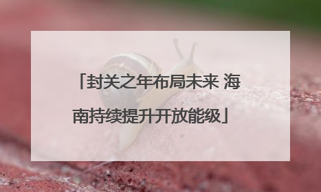 封关之年布局未来 海南持续提升开放能级