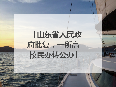 山东省人民政府批复，一所高校民办转公办