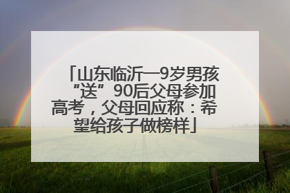 山东临沂一9岁男孩“送”90后父母参加高考，父母回应称：希望给孩子做榜样