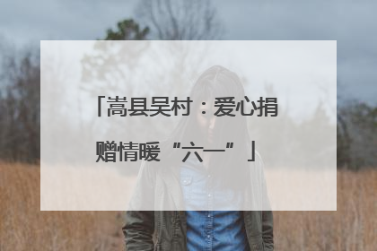 嵩县吴村：爱心捐赠情暖“六一”