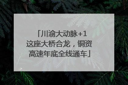 川渝大动脉+1 这座大桥合龙，铜资高速年底全线通车