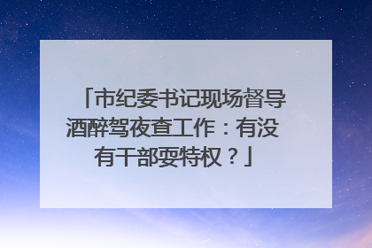 市纪委书记现场督导酒醉驾夜查工作：有没有干部耍特权？