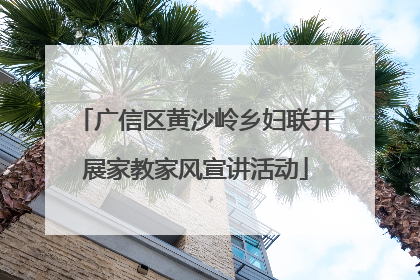广信区黄沙岭乡妇联开展家教家风宣讲活动
