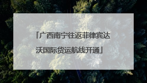 广西南宁往返菲律宾达沃国际货运航线开通