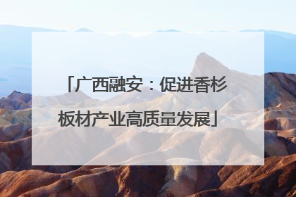 广西融安：促进香杉板材产业高质量发展