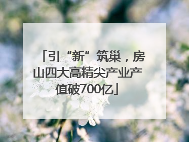 引“新”筑巢，房山四大高精尖产业产值破700亿