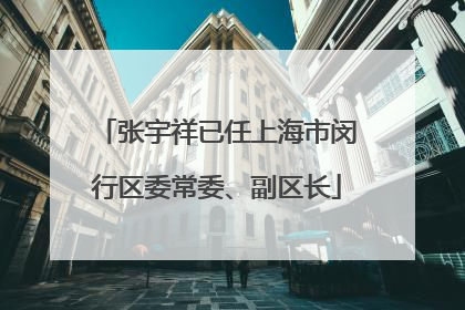 张宇祥已任上海市闵行区委常委、副区长