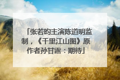 张若昀主演陈道明监制，《千里江山图》原作者孙甘露：期待