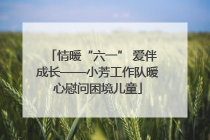 情暖“六一” 爱伴成长——小芳工作队暖心慰问困境儿童