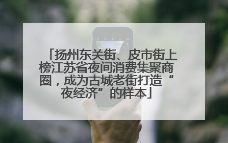 扬州东关街、皮市街上榜江苏省夜间消费集聚商圈，成为古城老街打造“夜经济”的样本