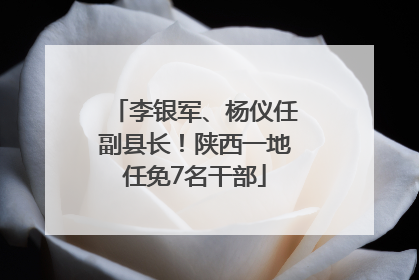 李银军、杨仪任副县长！陕西一地任免7名干部
