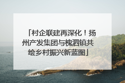 村企联建再深化！扬州产发集团与槐泗镇共绘乡村振兴新蓝图