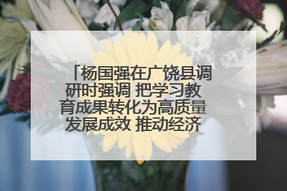 杨国强在广饶县调研时强调 把学习教育成果转化为高质量发展成效 推动经济稳健向好进中提质