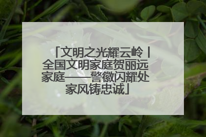 文明之光耀云岭丨全国文明家庭贺丽远家庭——警徽闪耀处 家风铸忠诚