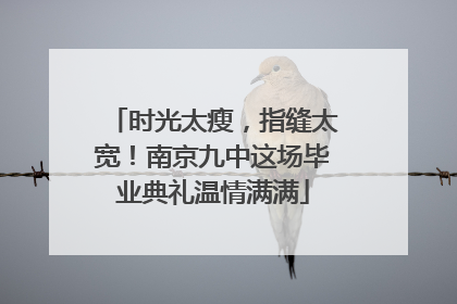 时光太瘦，指缝太宽！南京九中这场毕业典礼温情满满