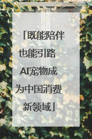 既能陪伴也能引路 AI宠物成为中国消费新领域