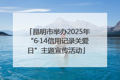 昆明市举办2025年“6·14信用记录关爱日”主题宣传活动
