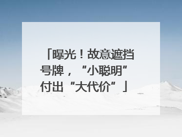 曝光！故意遮挡号牌，“小聪明”付出“大代价”