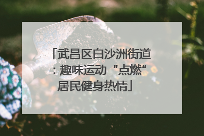 武昌区白沙洲街道：趣味运动“点燃”居民健身热情
