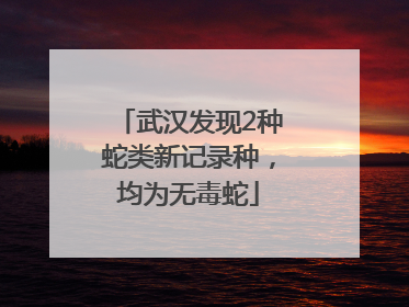 武汉发现2种蛇类新记录种，均为无毒蛇