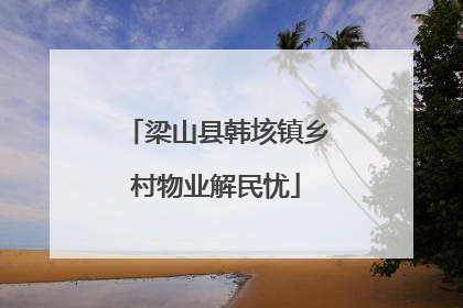 梁山县韩垓镇乡村物业解民忧