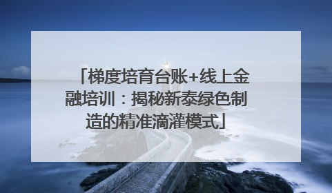 梯度培育台账+线上金融培训：揭秘新泰绿色制造的精准滴灌模式