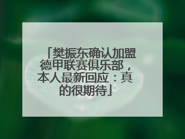 樊振东确认加盟德甲联赛俱乐部，本人最新回应：真的很期待