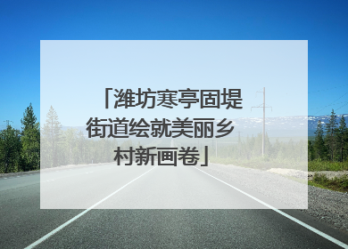 潍坊寒亭固堤街道绘就美丽乡村新画卷