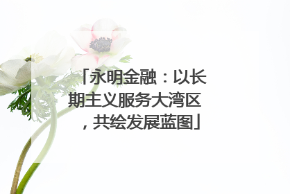 永明金融：以长期主义服务大湾区，共绘发展蓝图