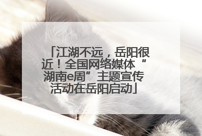 江湖不远，岳阳很近！全国网络媒体“湖南e周”主题宣传活动在岳阳启动